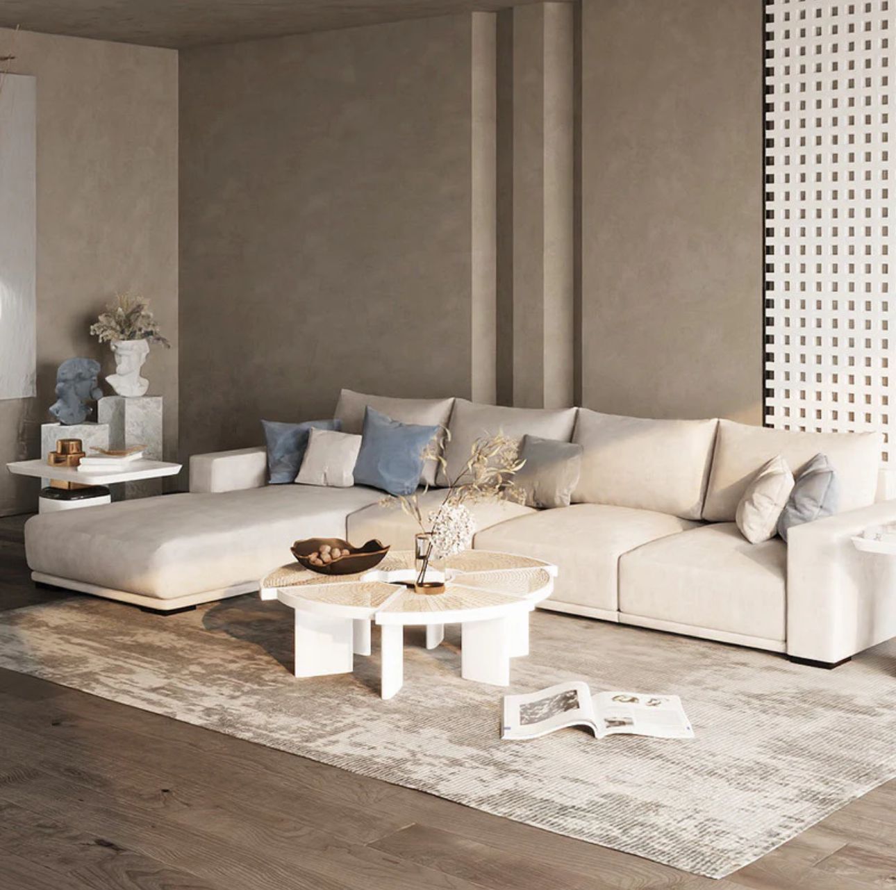 WhatsApp Image 2025-12-01 at 10.22.18 AM كنب زاوية مودرن كبيرة - الصورة 1