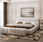 ⁦سرير كينج من قماش الشانيل والخشب التايلندي⁩ - الصورة ⁦2⁩