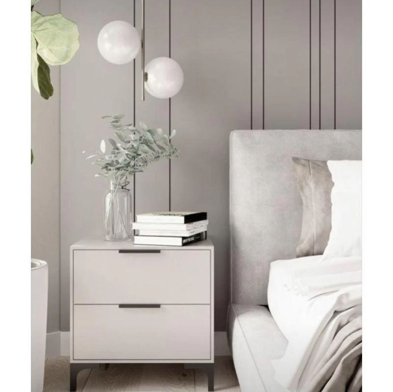 WhatsApp Image 2025-12-01 at 10.48.03 AM كومودينو ابيض خشبي ربدرجين - الصورة 1